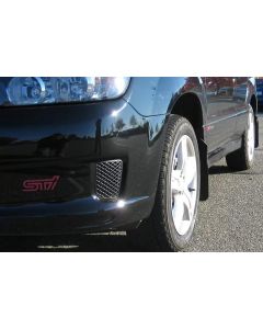 Rally Armor 03-08 Subaru Forester Basic Black Mud Flap w/ Black Logo - MF5-BAS-BLK