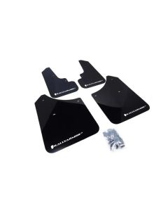 Rally Armor UR Mud Flap Set Black w/White Logo Subaru Forester 03-08- RALL-MF5-UR-BLK/WH