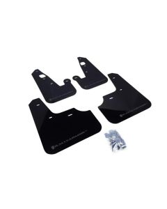 Rally Armor UR Rally Mud Flap Set Black w/Grey Logo Mitsubishi Lancer 07-17- RALL-MF8-UR-BLK/GRY