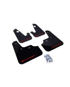 Rally Armor 07-17 Mitsubishi Lancer Black UR Mud Flap w/ Red Logo - MF8-UR-BLK/RD