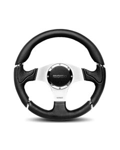 Momo Millenium Steering Wheel 350 mm - Black Leather/Black Stitch/Brshd Spokes - MIL35BK1P