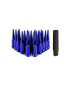 Mishimoto Mishimoto Steel Spiked Lug Nuts M12 x 1.5 24pc Set Blue - MMLG-SP1215-24BL