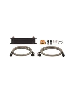 Mishimoto Universal Thermostatic 10 Row Oil Cooler Kit - Black - MMOC-UTBK