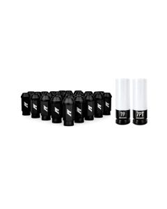 Mishimoto Black M12x1.5 Aluminum Locking Lug Nuts Set Ford Bronco 2021+- MISH-MMLG-15-27LBK