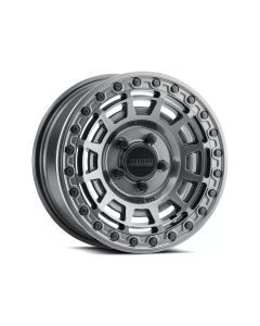Method MR415 Beadlock 15x7 / 5+2/38mm Offset / 5x4.5 / 76 CB Graphite Wheel - Gloss Graphite Ring - MR415570121252B
