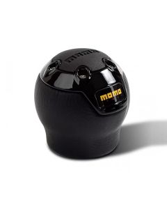 Momo Nero Shift Knob - Tall Black Leather, Black Chrome Insert - NERBK1