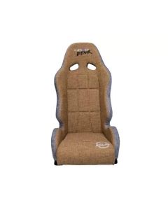 NRG Defender Seat Steel Frame Suspension - Brown w/ Gray Trim w/ Defender Logo - w/ Side Bracket - DF-100BR-S