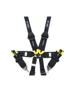 NRG FIA 6pt 2in. Shoulder Belt for HANS Device/ Rotary Cam Lock Buckle/ 3in. Waist Belt - Black - SBH-HRS6PCBK