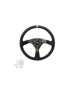 OMP Velocita Flat Steering Wheel 350mm - - Small Suede (Black) - OD0-1958-071