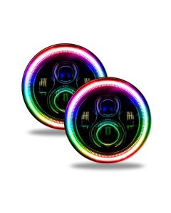 Oracle 7in High Powered LED Headlights - Black Bezel - ColorSHIFT 2.0 SEE WARRANTY - 5769-333