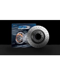 SHW 12-16 Porsche 911 Carrera w/o Ceramic Brakes Left Rear Drill-Dimp MB Brake Rotor (99135240100) - PRL39913