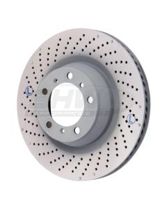 SHW 07-13 Porsche 911 Turbo 3.8L w/o Ceramics Left Rear Drilled-Dimpled MB Brake Rotor (99735240502) - PRL39977