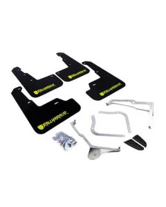 Rally Armor Black Mud Flap With Green Logo and Altered Font Subaru WRX|STI 2015-2021- RALL-MF32-UR-BLK/CGN-X