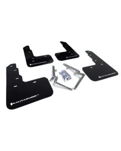 Rally Armor Rally Mud Flap Set Black With White Logo Honda Civic Type R 2017-2021- RALL-MF47-UR-BLK/WH