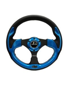 NRG Reinforced Steering Wheel (320mm) Blk w/Blue Trim - RST-001BL