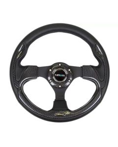 NRG Sport Reinforced Steering Wheel 320mm Carbon Fiber Look Trim 001CBL- NRG-RST-001CFL
