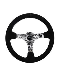 NRG Reinforced Steering Wheel (350mm / 3in. Deep) Blk Suede w/Hydrodipped Digi-Camo Spokes - RST-036DC-S
