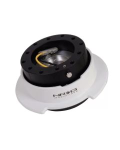 NRG Quick Release Kit Gen 2.5 - Black / White Ring w/Finger Grooves - SRK-250BK-WT