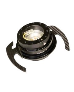 NRG Quick Release Kit Gen 4.0 - Black Body / Black Ring w/ CF Handles - SRK-700CF
