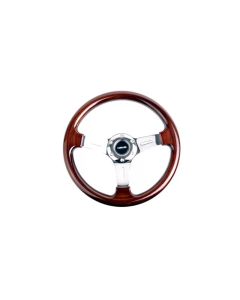 NRG Chrome 3 Spoke Center 330mm Classic Wood Grain Wheel Universal- NRG-ST-015-1CH