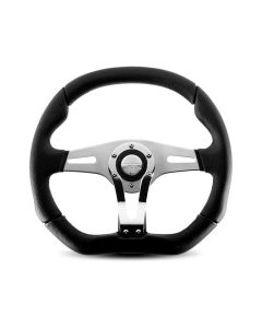 Momo Trek RSteering Wheel - Trek R/350 mm mmeter -  Black AirLeather/Brshd Al Spokes - TRK-R35BK0B