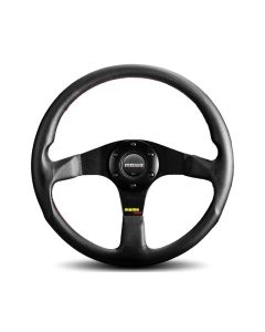 Momo Tuner Steering Wheel 320 mm - Black Leather/Red Stitch/Black Spokes - TUN32BK0B