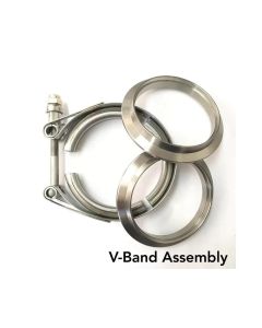 Ticon Industries 3.5in Titanium V-Band Clamp Assembly (2 Flanges/1 Clamp) - 103-08910-0002
