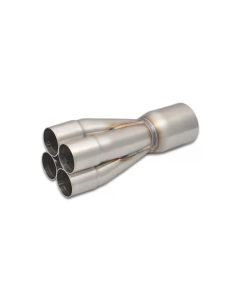 Vibrant 4-1 SS Merge Collectors (1-3/4in Inlet Slipover ID 2-1/2in Merge Outlet OD) Single Unit - 10302
