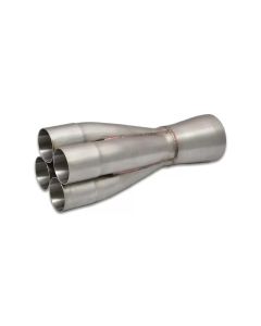 Vibrant 4-1 SS Merge Collectors (1-7/8in Inlet Slipover ID 2-1/2in Merge Outlet OD) Single Unit - 10305