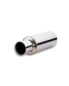 Vibrant TPV Turbo Round Muffler (23in Long) with 4in Round Tip Straight Cut - 3in inlet I.D. - 1059