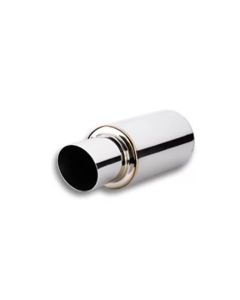 Vibrant TPV Turbo Round Muffler (17in Long) with 4in Round Tip Angle Cut - 3in inlet I.D. - 1061