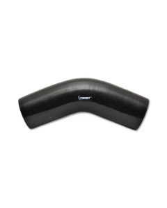 Vibrant 4 Ply Reinforced Silicone Elbow Connector - 4in I.D. - 45 deg. Elbow (BLACK) - 2756