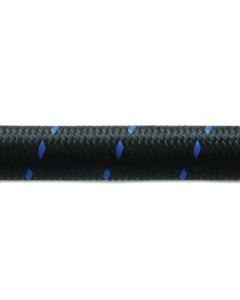 Vibrant -4 AN Two-Tone Black/Blue Nylon Braided Flex Hose (20 foot roll) - 11974B