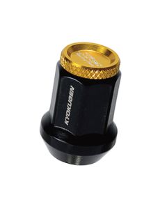 Project Kics Kyokugen Black w/ Aluminum Black Cap 12x1.50 Lug Nut Set