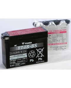 Yuasa YT4B-BS Maintenance Free AGM 12-Volt Battery w/Bottle - YUAM62T4B