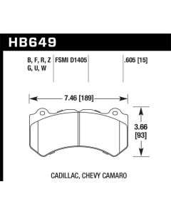 Hawk DTC-80 09-15 Cadillac CTS-V Front Race Brake Pads - HB649Q.605