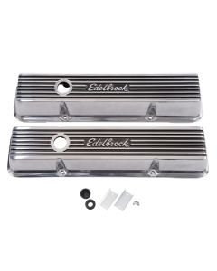 Edelbrock Valve Cover Elite II Series Chevrolet 1959-1986 262-400 CI V8 Low Polished - 4262