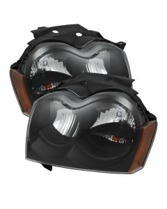 Xtune Jeep Grand Cherokee 05-07 Crystal Headlights Black HD-JH-JGC05-AM-BK - 9023248
