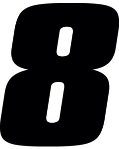 Hardline Dirt Digits 3pk 5.5 in. - High Gloss Number 8 - Black - DD53B-8