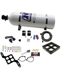 Nitrous Express Dominator Single Entry Billet Crossbar Stage 6 Nitrous Kit (50-300HP) w/15lb Bottle - 63070-15