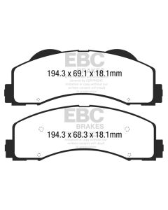 EBC 15+ Ford F150 2.7 Twin Turbo (2WD) Ultimax2 Front Brake Pads - UD1770