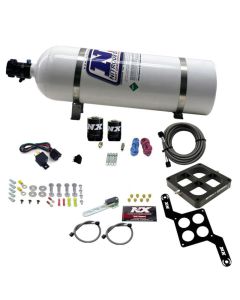 Nitrous Express Dominator Single Entry Billet Crossbar RNC Nitrous Kit (250-750HP) w/15lbbottle - 63870-15