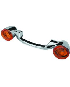 Bikers Choice 91-08 Touring 86-17 FLST Narrow Chrome Rear Turn Signal Bar Kit W/Amber Lens - 491156