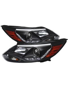Spyder Ford Focus 12-14 Projector Headlights Halogen Model Only - DRL Black PRO-YD-FF12-DRL-BK - 5072832