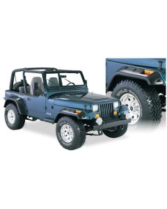 Bushwacker 87-95 Jeep Wrangler Cutout Style Flares 4pc Cutting Optional Not Renegade - Black - 10909-07