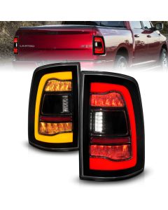 ANZO 09-18 Dodge Ram 1500 Sequential LED Taillights Smoke Black w/Switchback Amber Signal - 311472