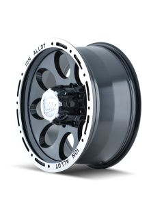 ION Type 174 17x9 / 8x165.1 BP / 0mm Offset / 130.8mm Hub Black/Machined Wheel - 174-7981B