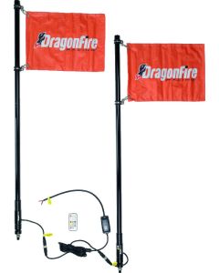 DragonFire Racing Whips - 4ft Spiral LED Black Pair - 522807