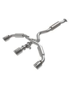 aFe 23-24 Toyota GR Corolla L3 1.6L (t) Gemini XV 3in to 2-1/2in Cat Back Exhaust w/ Polished Tips - 49-36070-P