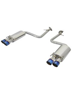 aFe Takeda 16-17 Lexus RC 200T 2.0L (t) 2in. SS Axle-Back Exhaust System w/Polished Blue Tips - 49-36037-L